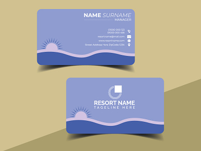 Resort Business Card 3d animation branding business card business card design business card design template card design design hotel illustration logo resort