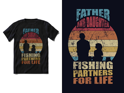 Father and Daughter Fishing T-Shat Design 3d animation branding business card business card design design fishing illustration logo shart tshart ui vector