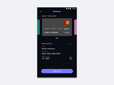 Daily UI #002 | Credit Card Checkout credit card form daily ui daily ui 002 dark ui design ecommerce figma minimal product design ui ux ui