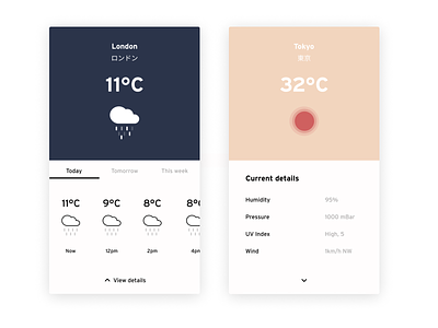 Daily UI #37 | Weather ☀️🌧 & A bit of ❤️for 🇯🇵 daily ui daily ui 037 dark ui design figma minimal product design ui uipractice uiux ux ui weather weather app weather forecast weather icon