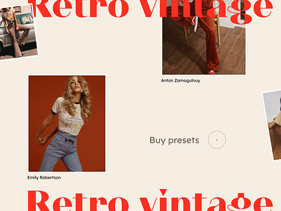 Retro website branding design graphic design logo photo presets retro typography ui ux vintage web web design