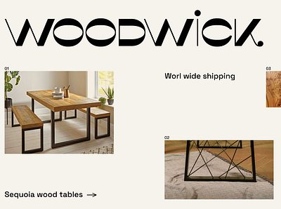 Woodwick branding design furniture graphic design illustration logo table typography ui ux vector web design