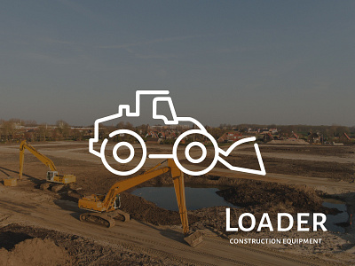Loader construction design equipment graphic design icon loader logo vector