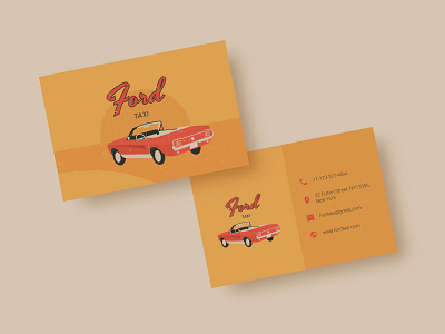 Business card business car card design illustration retro vector