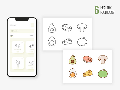 Icon set app cafe design diet food graphic design health care healthy healthyfood icon icon set illustration menu restaurant vector