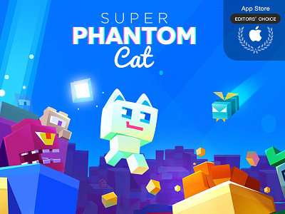Super Phantom Cat color cute game jump mairo veewo white