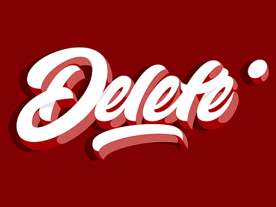 Delete calligraphy handlettering lettering vector