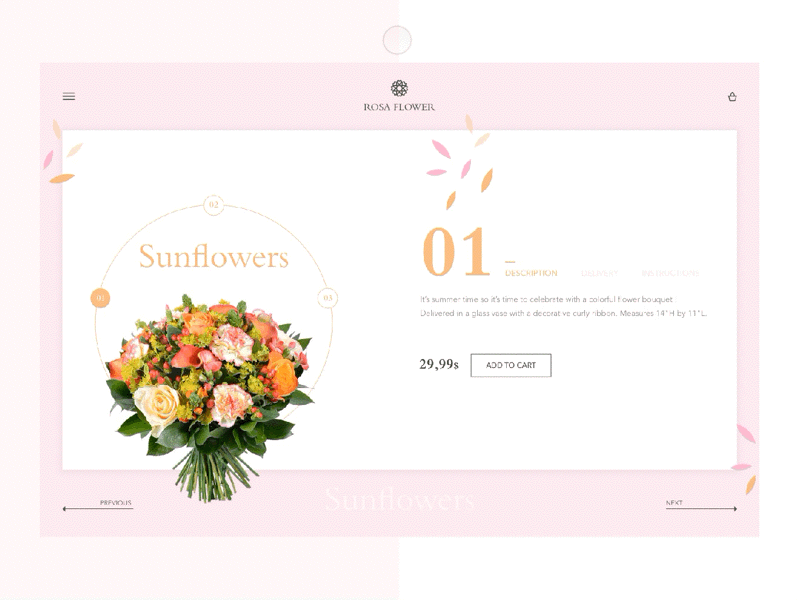 Rosa Flower - Ecommerce animation ecommerce flower flowers page principle product