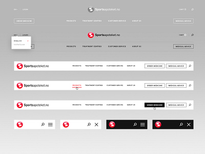 Sportsapoteket Navigation UI components header navigation menu ui ux web webdesign website