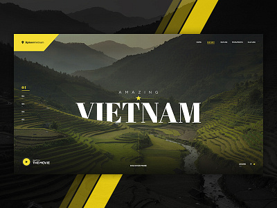 Xplore Vietnam initial concept amazing explore landscapes navigation travel vietnam website yellow