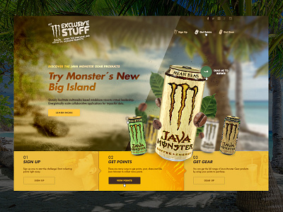 Java Monster Campaign Website beans campaign cans coffee drink energy monster website