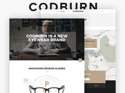Codburn - Homepage design ecommerce eyewear glasses ui ux