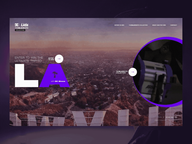 DC Shoes promotional site design typography ui ux web