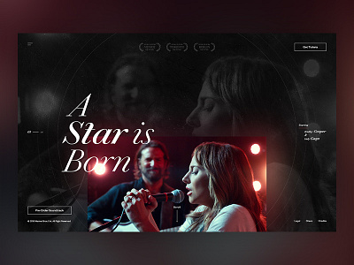 A Star Is Born design film movies typography ui web website