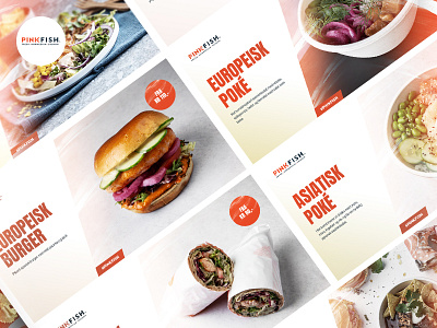 PinkFish Ads ads food salmon typography ui website