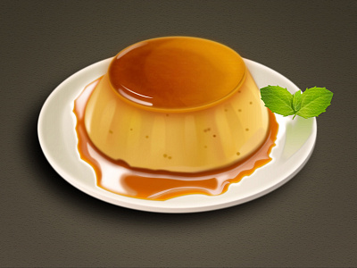 Pudding dessert icon jam plate sweet ui