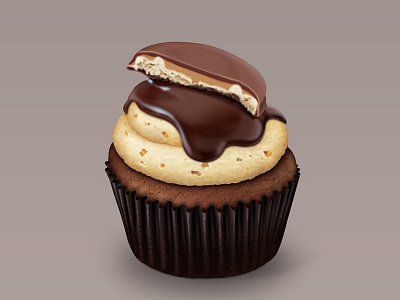 Cupcake chocolate icon ui