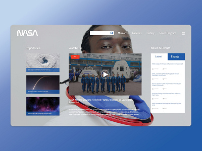 Nasa Concept 2 design illustration inspiration nasa typography uiux uiux design web webdesing