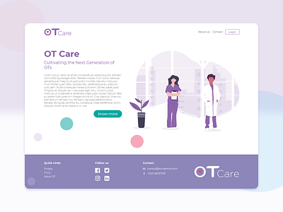 Ot Care branding design illustration inspiration ui uiux uiux design ux web webdesing