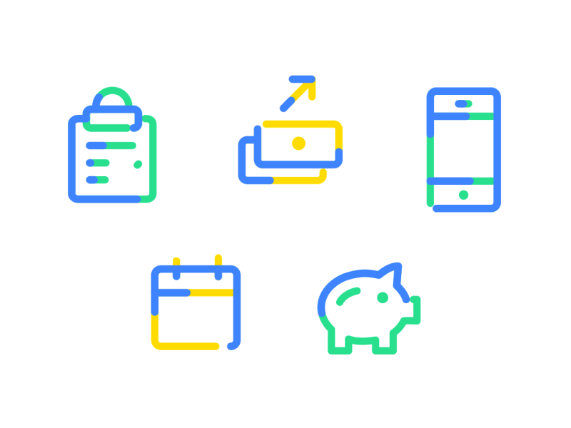 Monese Icons animation banking branding fintech icons identity monese product design rebrand stroke ui