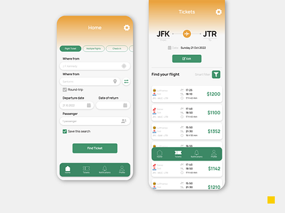 Flight Ticket App UI Design