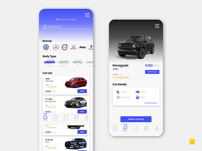 Car Rental App UI Design