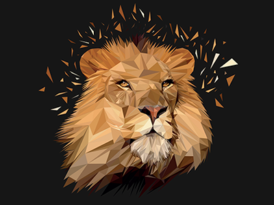 Lion King feline illustration king lion logo mammal roar triangle