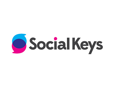 SocialKeys Logo app logo design clean design logo design talk bubbles