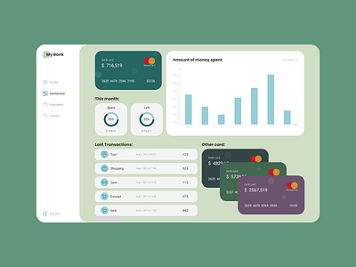 Dashboard My Bank bank card dashboard logo ui