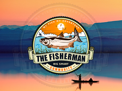 THE FISHERMAN branding design graphic design illustration logo typography vector