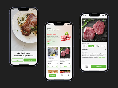 Thooyabhoomi - Heathy Meaty App | Design By Vish Gyana app design ecommerce food ui ux