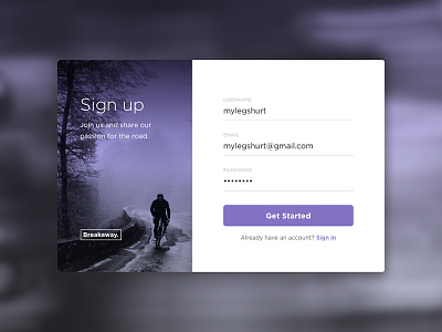 Daily UI #001 - Sign Up 001 dailyui signup