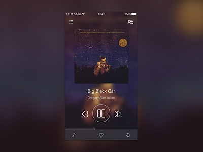 Daily UI #009 - Music Player 009 app clean dailyui ios mobile music player profile ui user