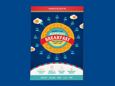 Midknight Breakfast Poster brand development college event poster higher ed print design student affairs