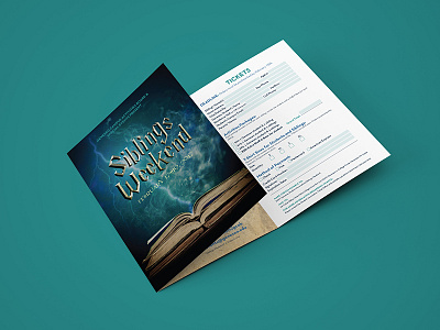 Siblings Weekend Brochure: Harry Potter Theme brochure design direct mail event design harry potter higher ed print design siblings weekend student affairs
