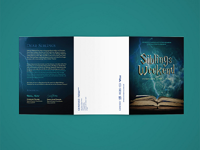 Siblings Weekend Brochure: Harry Potter Theme / Outside brochure design direct mail event design harry potter higher ed print design siblings weekend student affairs