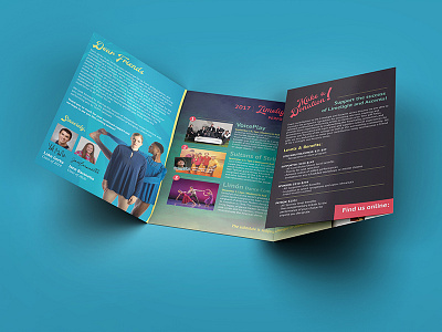 Limelight & Accents Performing Arts Series: Direct Mail Brochure brand development brochure college direct mail events higher ed performing arts print design student activities