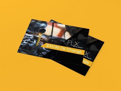 FLX Auto Group Oil Change Ad auto brand development branding letterhead logo design print design
