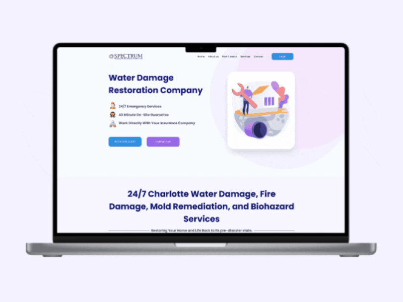 Cleanup and Restoration Company UI Design