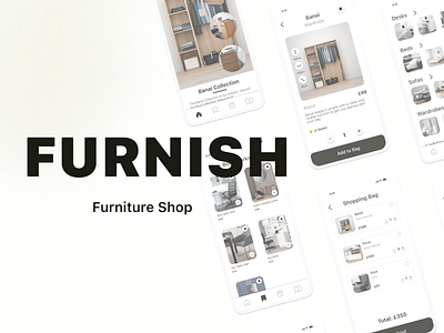 Furnish - Furniture Shop app branding design graphic design illustration logo typography ui ux vector