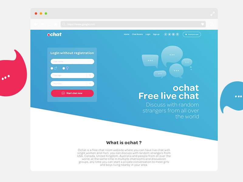 Ochat Home Login Page By Abdellatif On Dribbble