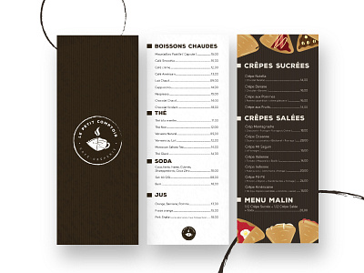 Le Petit comptoir - Coffeshop Menu brand design graphic logo menu print