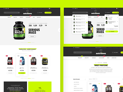 Nutrilionz - Nutrition e-commerce website design ecommerce protein ui webdesign