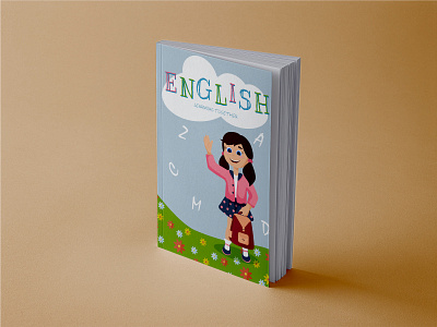 “Let’s learn ENGLISH” Book for learning English for children bright design graphic design illustration typography vector