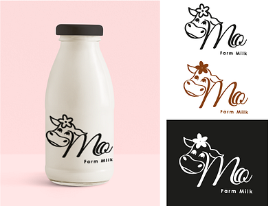 Logotype "Farm milk" dairy products design graphic design healthy lifestyle illustration logo natural typography vector