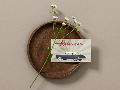 Business card illustration: "Retro car"