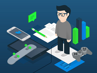 Personal Data data illustration isometric personal profile vector yaas