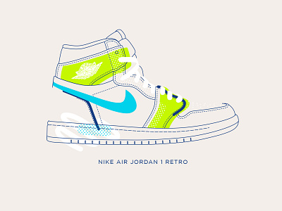 Nike Air Jordan 1 Retro Sneaker air jordan design flat illustrator jordans linear nike nike air running shoe shoes sneaker sneaker illustration sneakers sports sports shoe trainers training vector