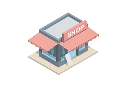 Isometric Shop 3d boutique flat design geometric isometric manikin marketing minimalist shop store vector wear