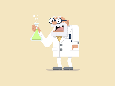 Scientist With A Test Tube analysis chemical flat art illustration laboratory older science scientist test tube vector